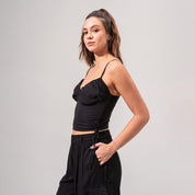 BLUSA AJUSTADA CORTA TIRAS BRUL