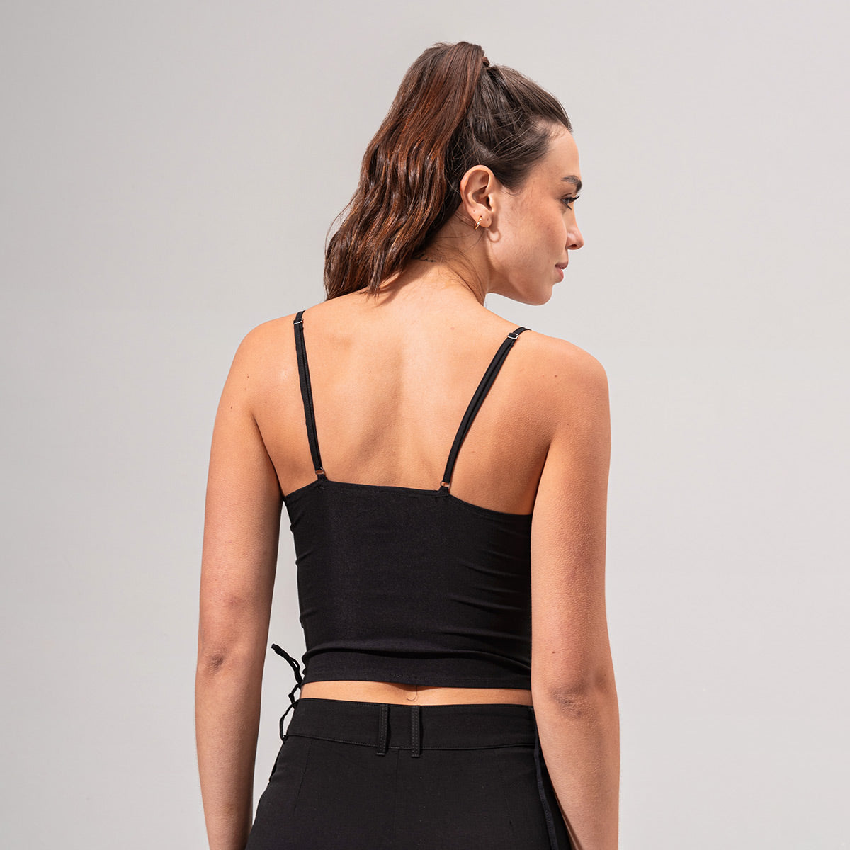 BLUSA AJUSTADA CORTA TIRAS BRUL