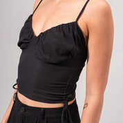 BLUSA AJUSTADA CORTA TIRAS BRUL