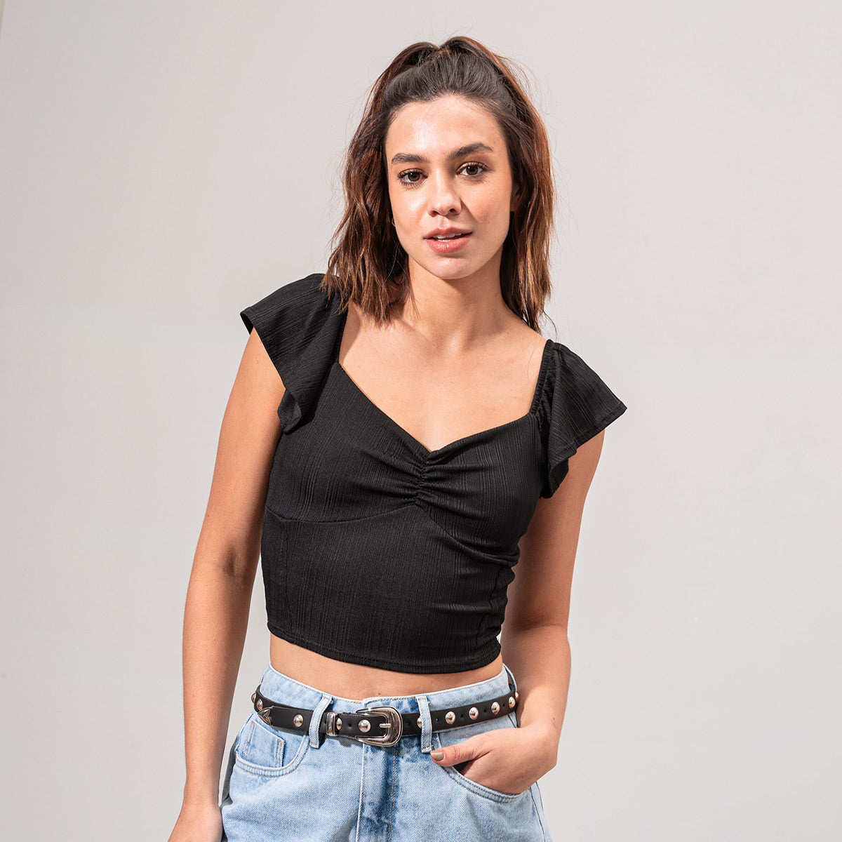 BLUSA AJUSTADA CORTA MANGA CORTA GRAM – Karibik