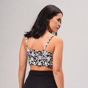 BLUSA AJUSTADA CORTA TIRAS JARDINERA