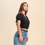 BLUSA SEMI AMPLIA MANGA CORTA FOUNT