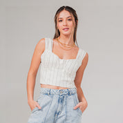 BLUSA AJUSTADA CORTA TIRAS ALGUITO