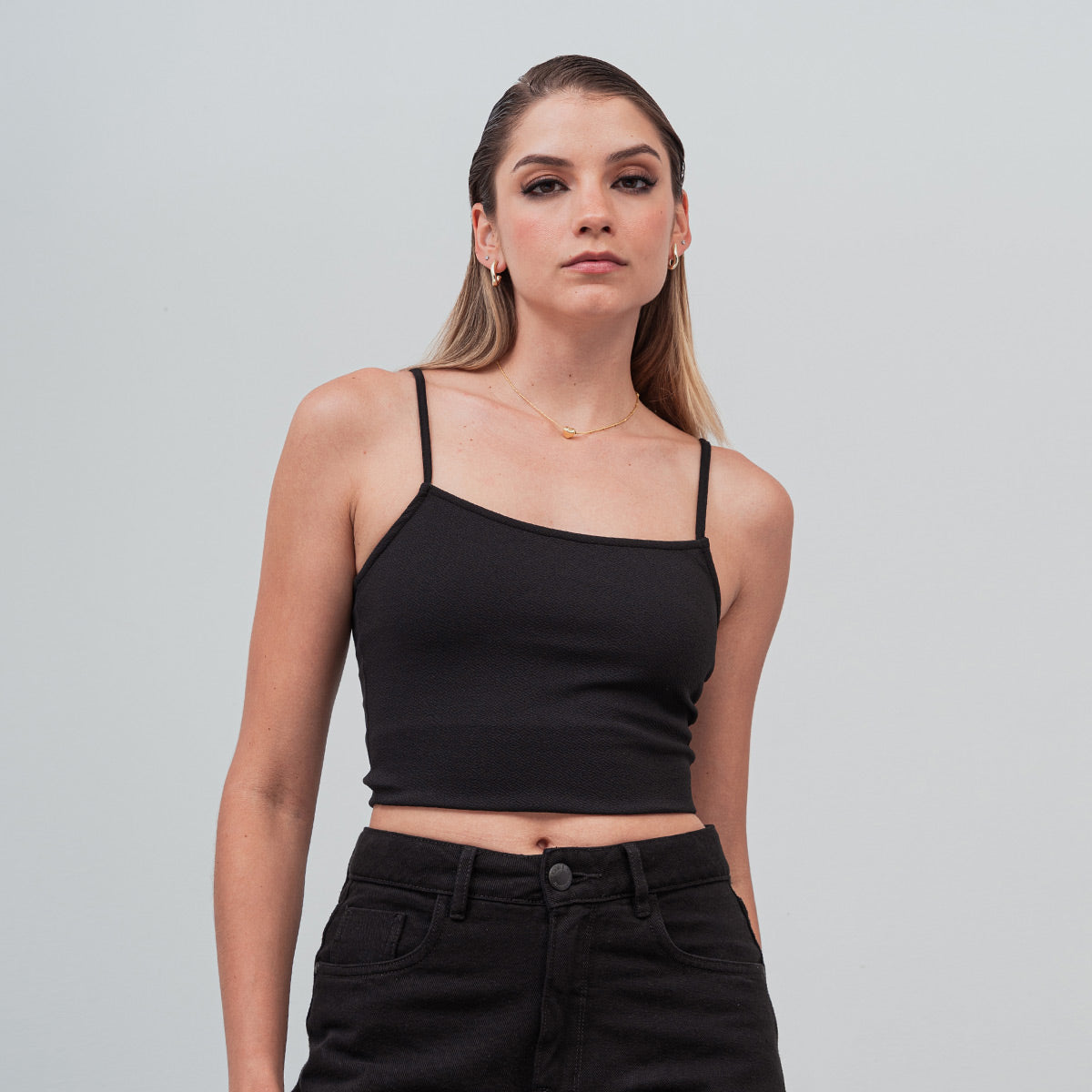 BLUSA AJUSTADA CORTA TIRAS ROCHU