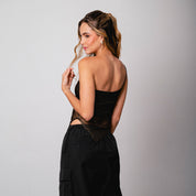 BLUSA SEMI AJUSTADA TIRAS BRILLET
