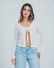 BLUSA SEMI AMPLIA MANGA LARGA BURNE