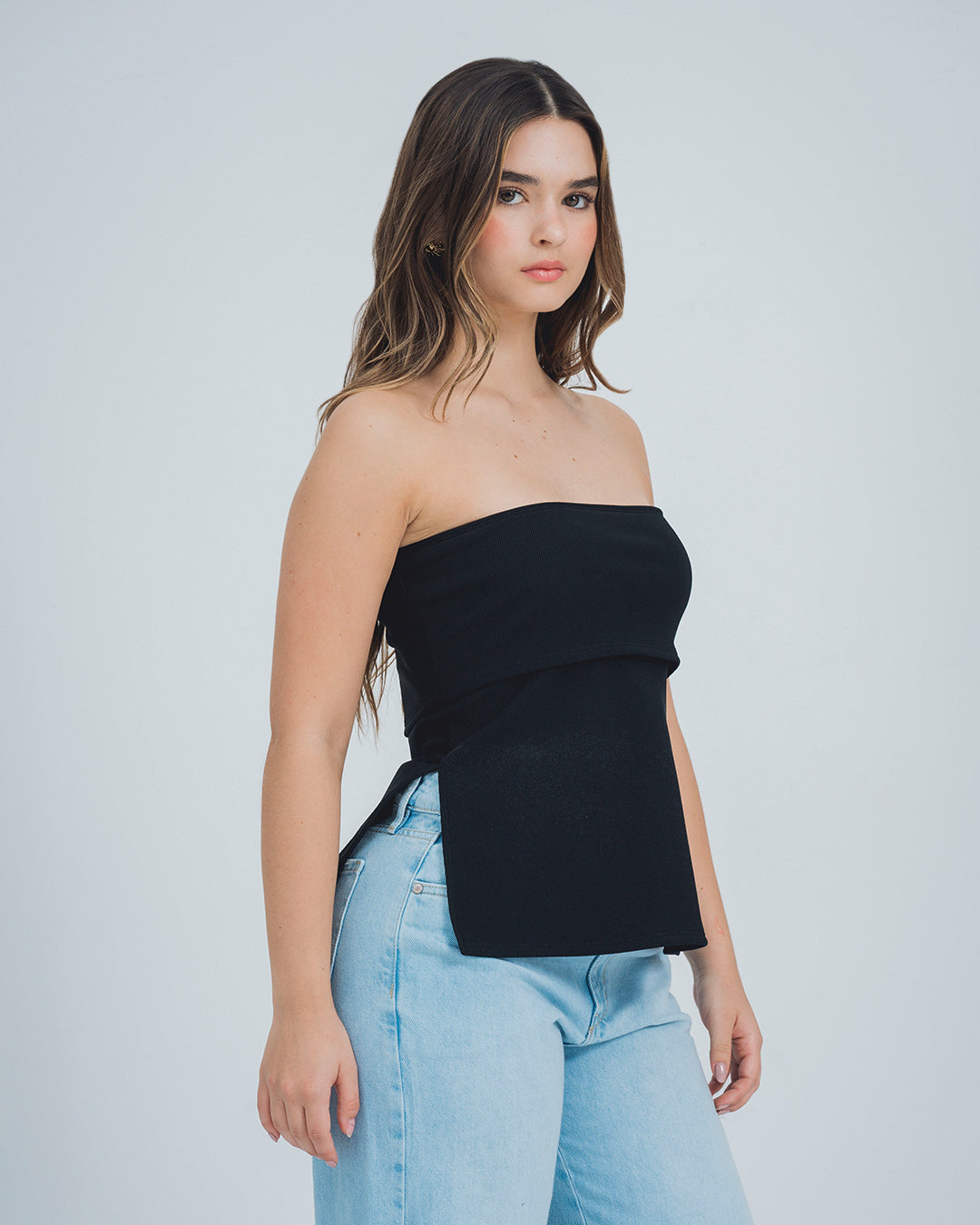 BLUSA AJUSTADA LARGA STRAPLESS MIRTI