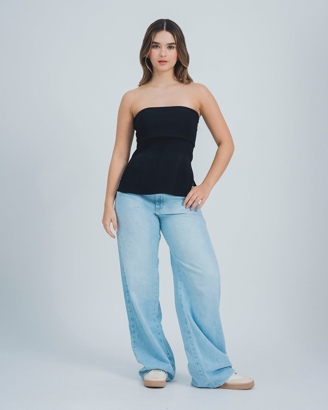 BLUSA AJUSTADA LARGA STRAPLESS MIRTI