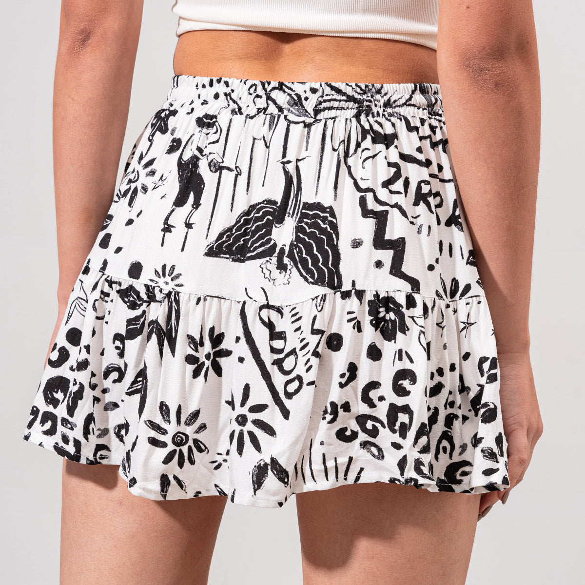 FALDA LINEA A CORTA TALLE ALTO ORI
