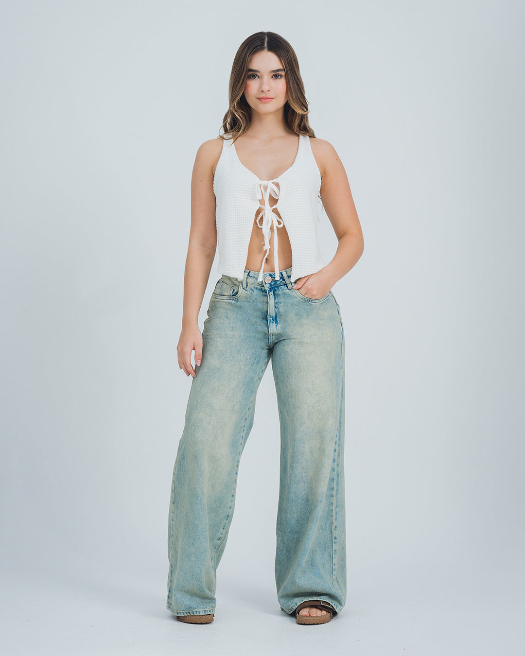 JEAN WIDE LEG TALLE ALTO GRAPE