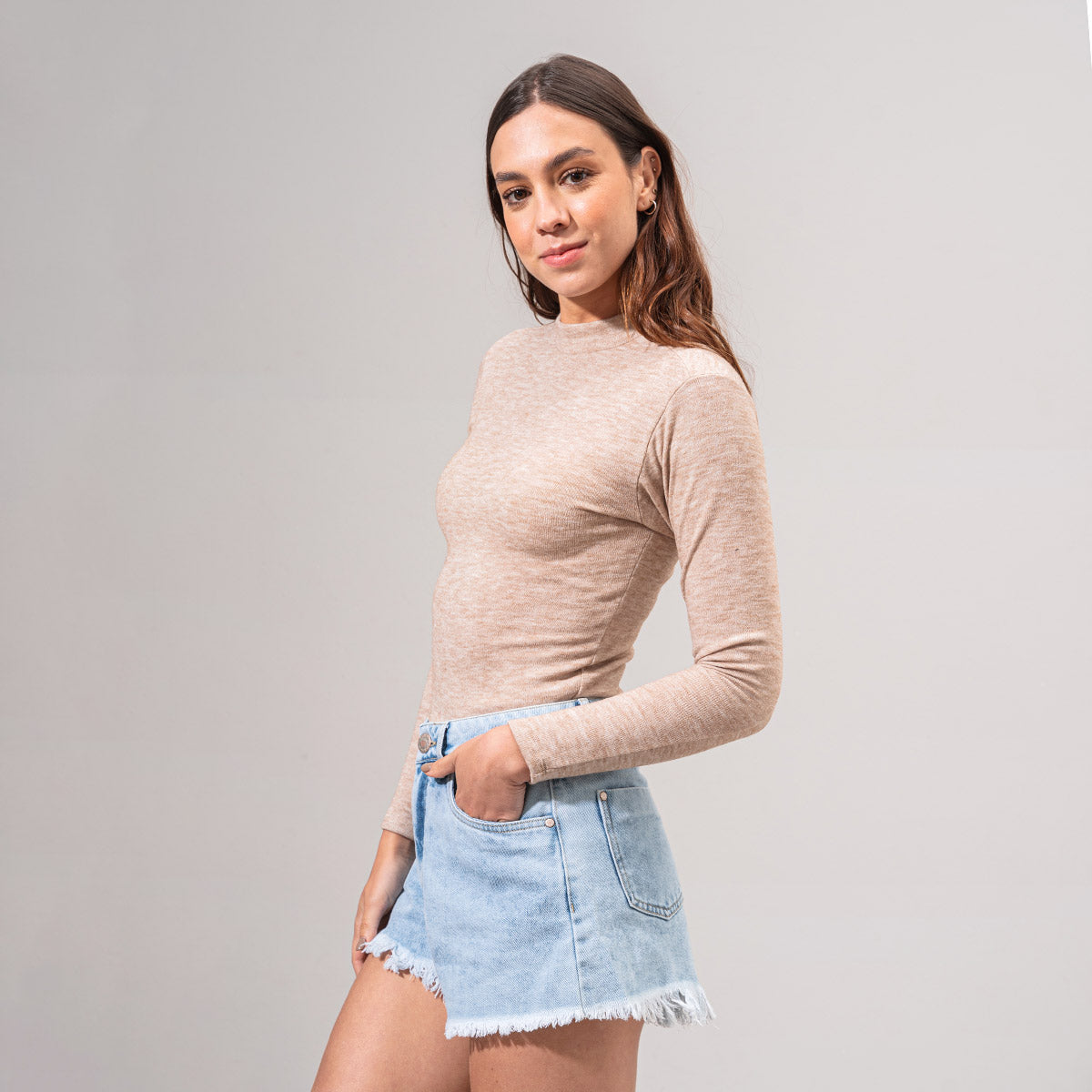 BLUSA AJUSTADA LARGA MANGA LARGA GRIMI