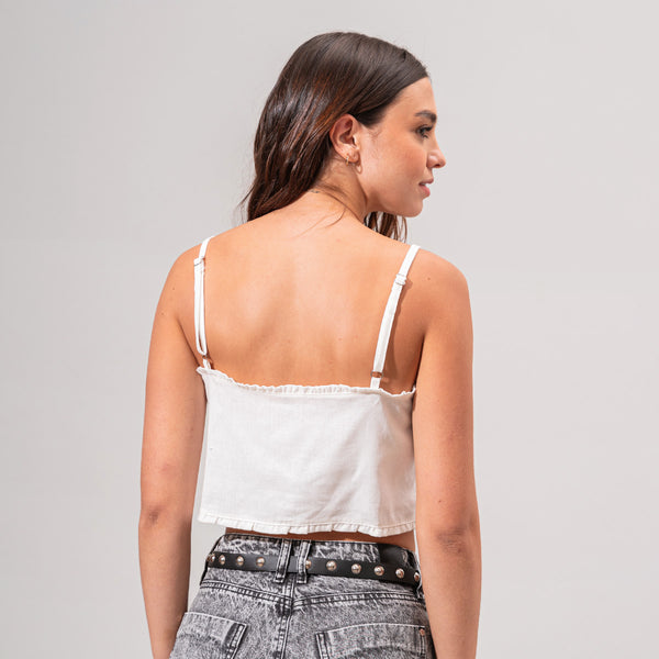 BLUSA SEMI AMPLIA TIRAS TRANQUI