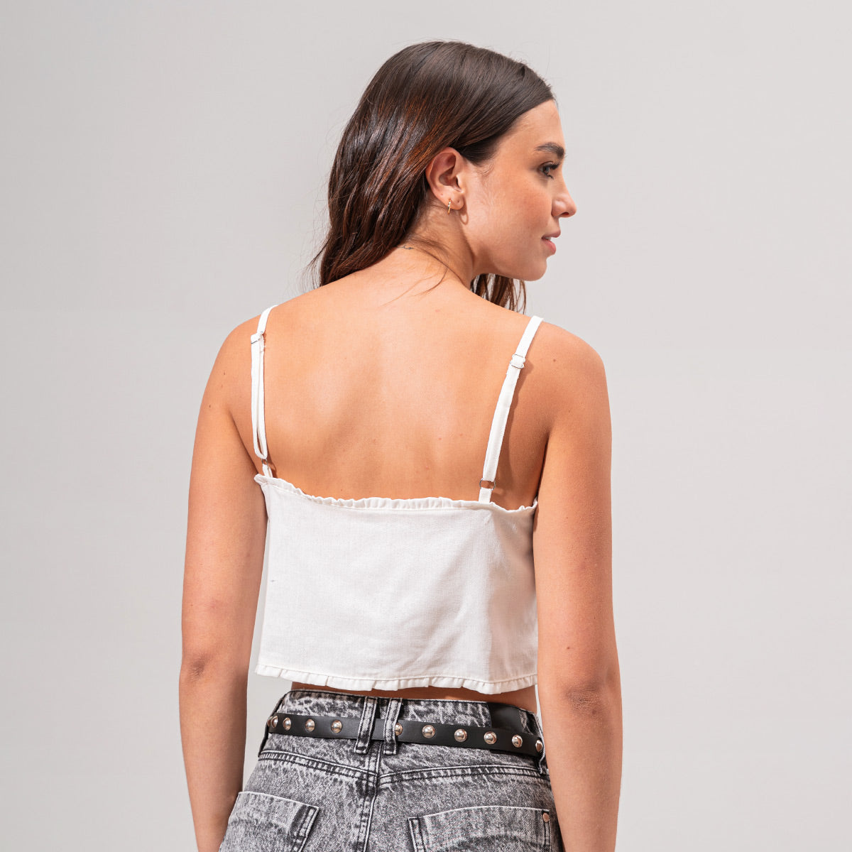 BLUSA SEMI AMPLIA TIRAS TRANQUI