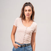 BLUSA AJUSTADA CORTA MANGA CORTA YAR