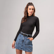 BLUSA AJUSTADA CORTA MANGA LARGA REPE