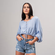 BLUSA AMPLIA CORTA MANGA LARGA NENITAS