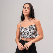 BLUSA AJUSTADA CORTA TIRAS JARDINERA