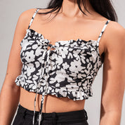 BLUSA AJUSTADA CORTA TIRAS JARDINERA