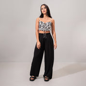 BLUSA AJUSTADA CORTA TIRAS JARDINERA