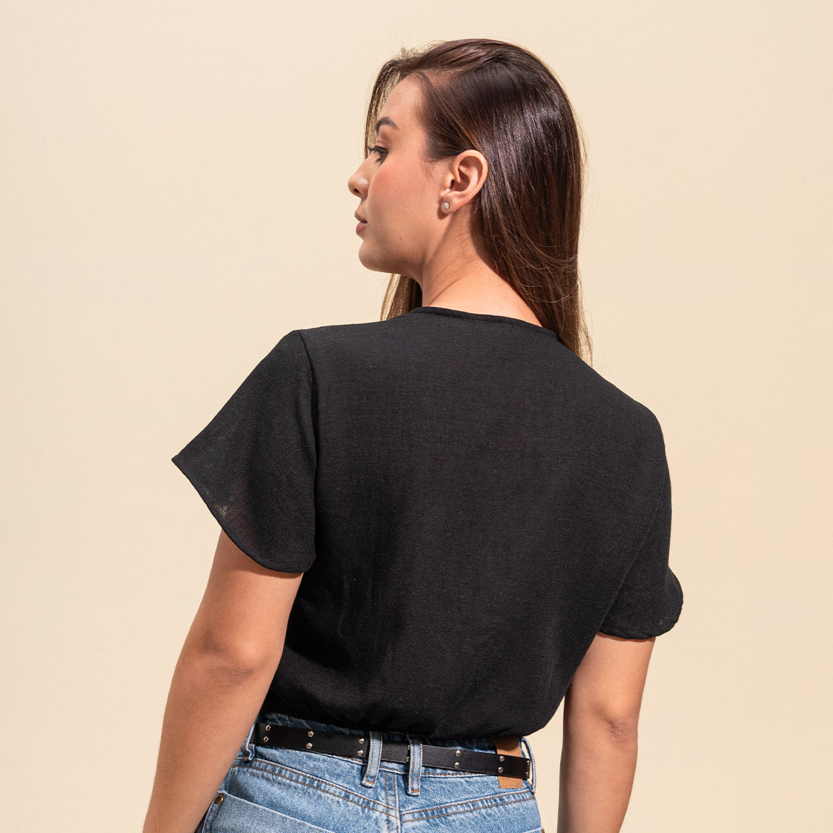 BLUSA SEMI AMPLIA MANGA CORTA FOUNT