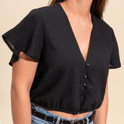 BLUSA SEMI AMPLIA MANGA CORTA FOUNT