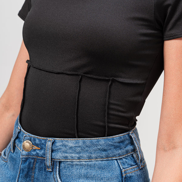 BLUSA AJUSTADA LARGA MANGA CORTA CARZE