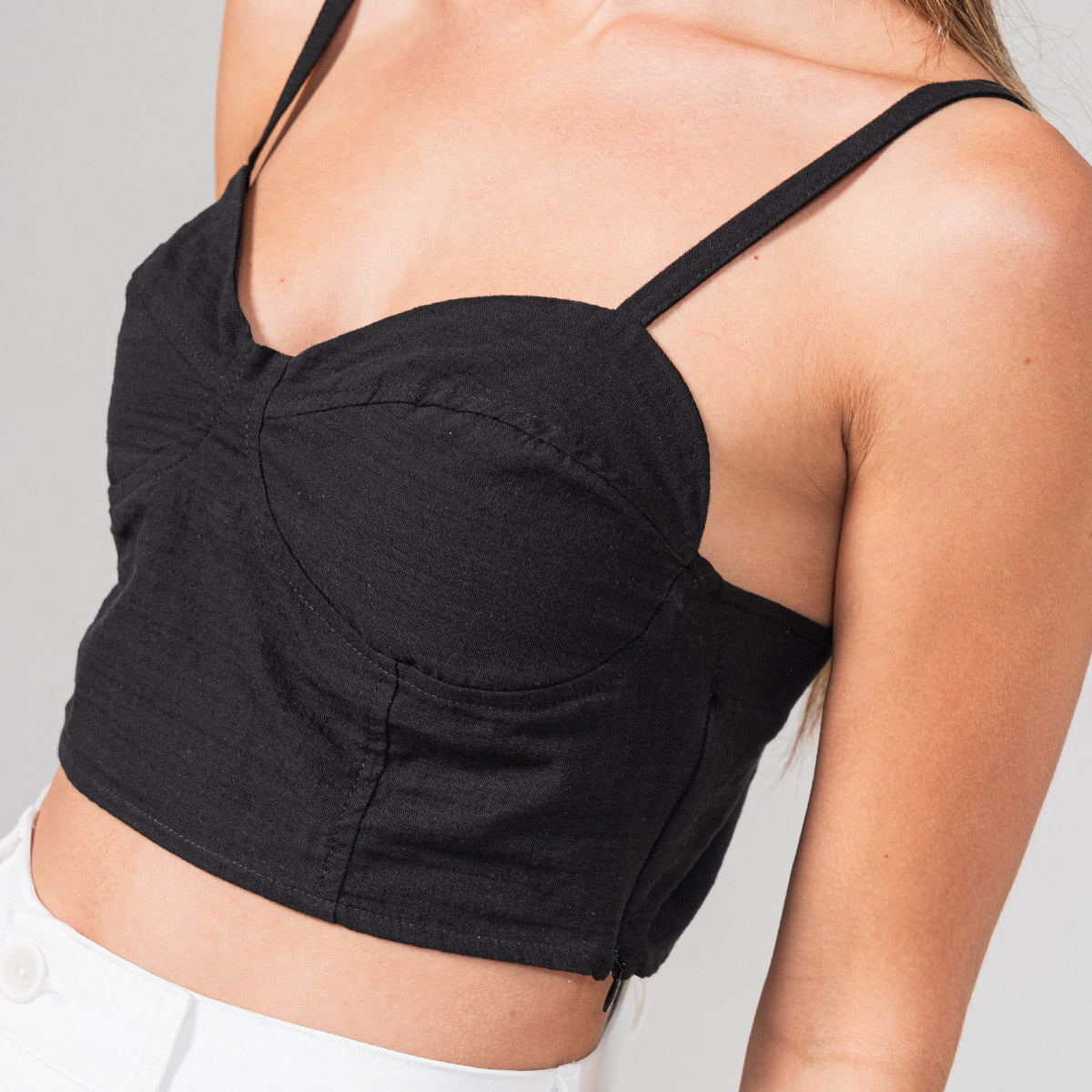 BLUSA AJUSTADA LARGA TIRAS MECHE