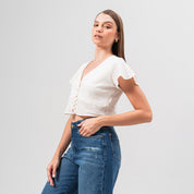 BLUSA AJUSTADA CORTA MANGA CORTA TUDE