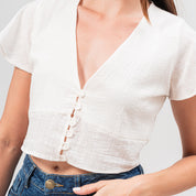 BLUSA AJUSTADA CORTA MANGA CORTA TUDE