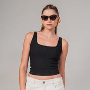 BLUSA AJUSTADA CORTA TIRAS RAJE