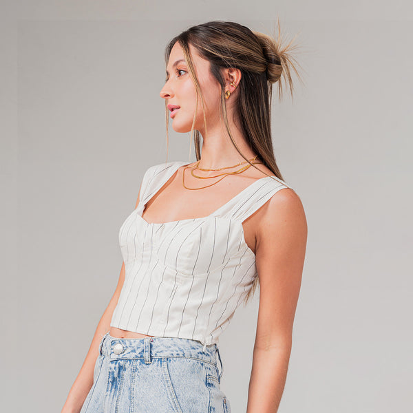 BLUSA AJUSTADA CORTA TIRAS ALGUITO