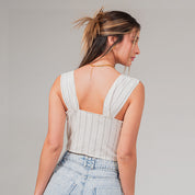 BLUSA AJUSTADA CORTA TIRAS ALGUITO