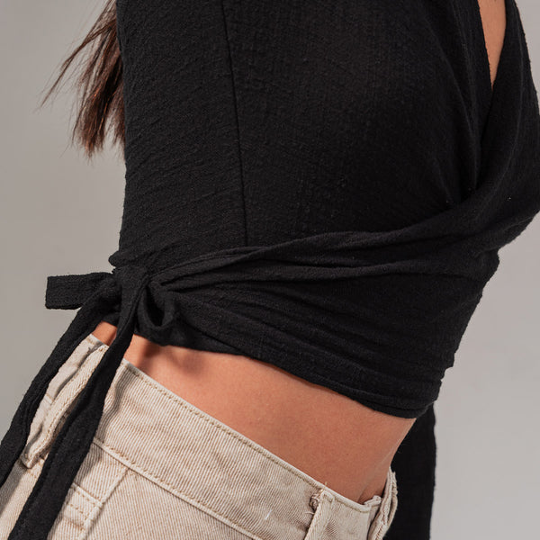 BLUSA SEMI AMPLIA MANGA LARGA MOJATE