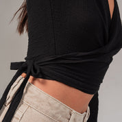 BLUSA SEMI AMPLIA MANGA LARGA MOJATE
