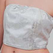 BLUSA AJUSTADA CORTA STRAPLESS DESTELLA