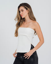 BLUSA AJUSTADA LARGA STRAPLESS ESTRAS