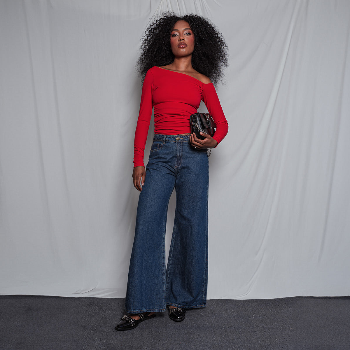 BLUSA AJUSTADA LARGA MANGA LARGA OCHOCI