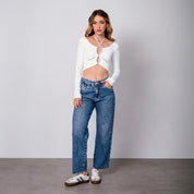 BLUSA AJUSTADA CORTA MANGA LARGA SERMI