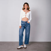BLUSA AJUSTADA CORTA MANGA LARGA SERMI