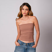 BLUSA AJUSTADA LARGA STRAPLESS MALS