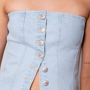 BLUSA AJUSTADA LARGA STRAPLESS TENGASE