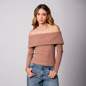 BLUSA SEMI AMPLIA SHOULDERLESS JITA