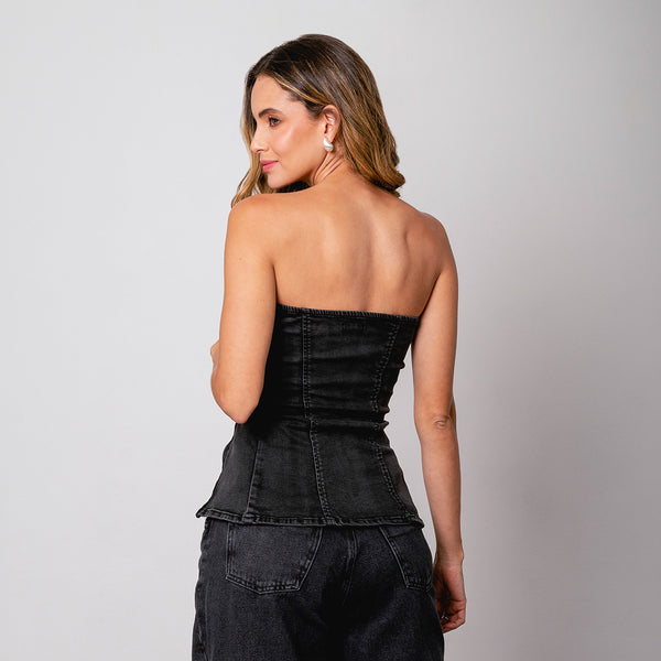 BLUSA AJUSTADA LARGA STRAPLESS RECTI