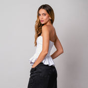 BLUSA SEMI AJUSTADA STRAPLESS PLESI