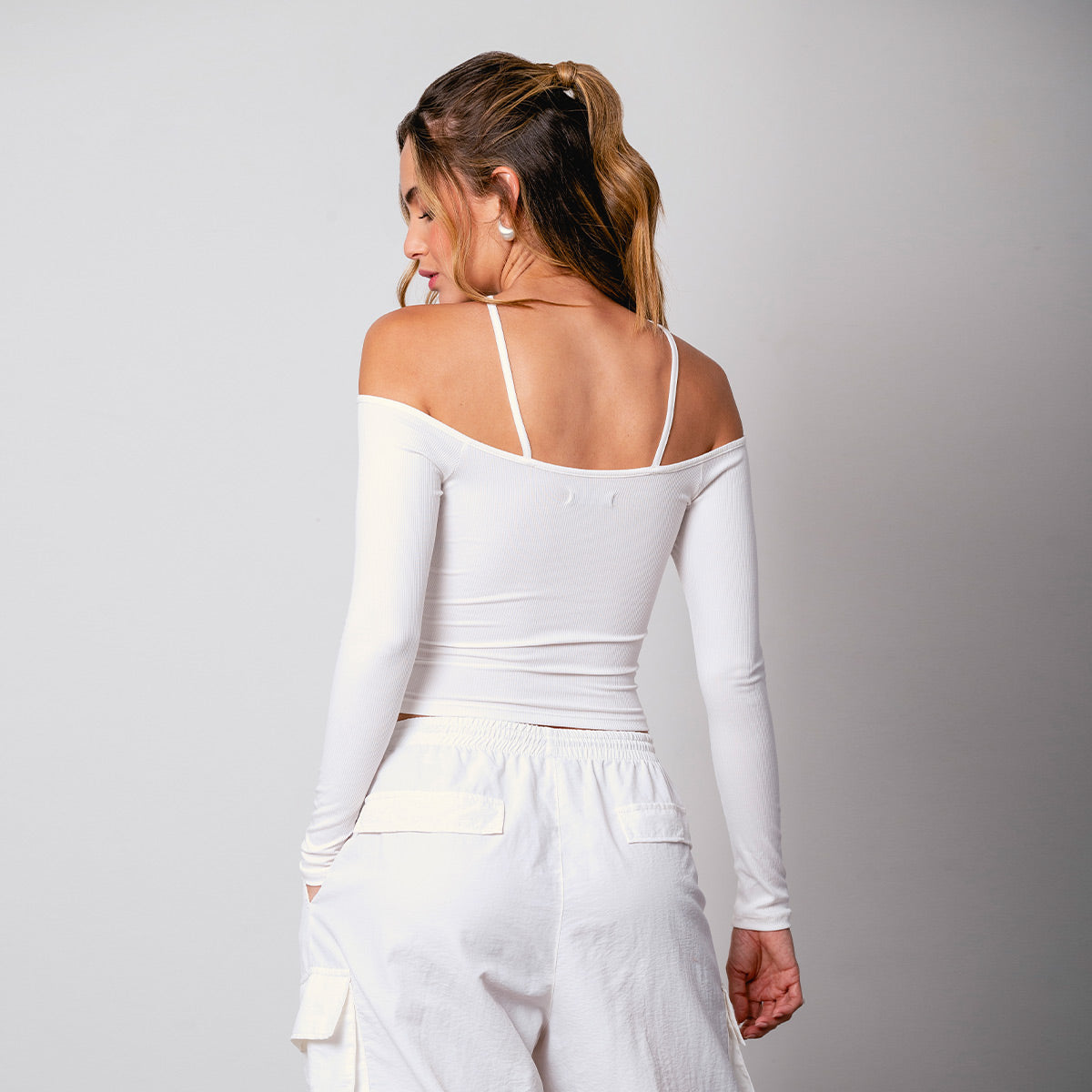 BLUSA AJUSTADA LARGA MANGA LARGA OMAI