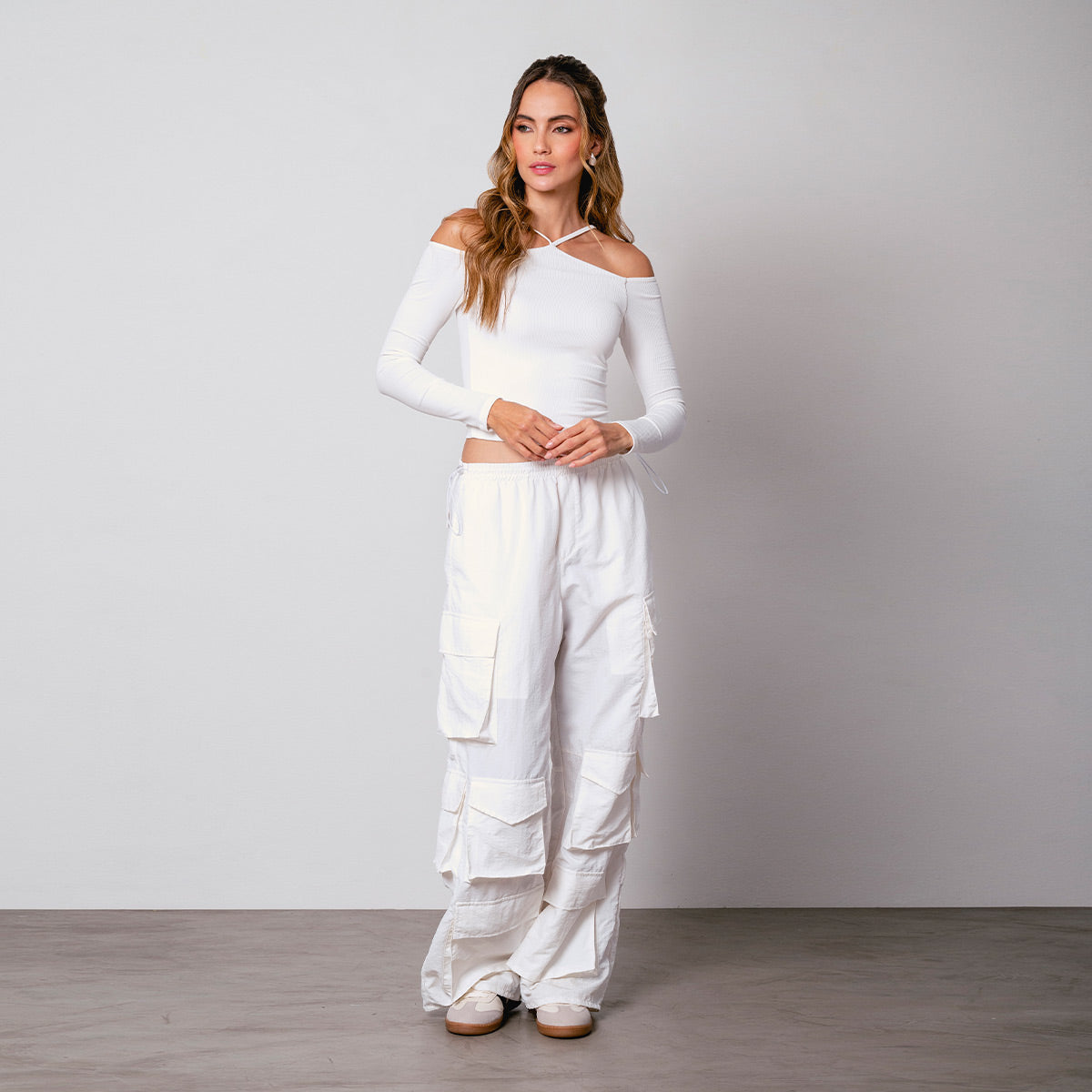 BLUSA AJUSTADA LARGA MANGA LARGA OMAI