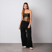 BLUSA SEMI AJUSTADA TIRAS BRILLET