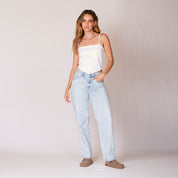 BLUSA AJUSTADA CORTA TIRAS TRUCO