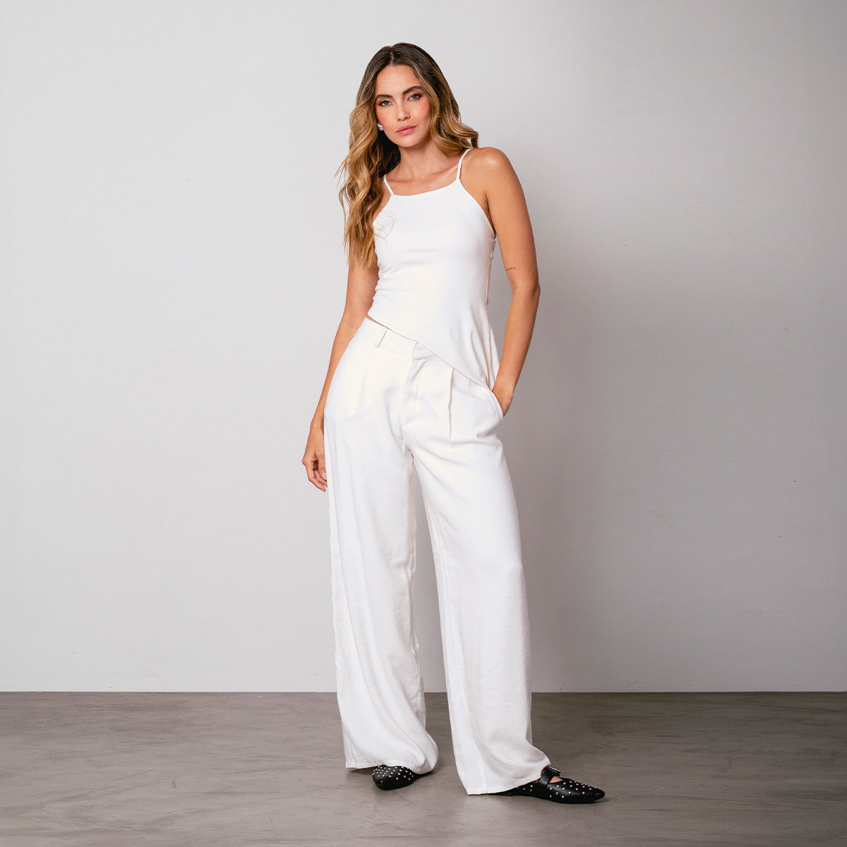 BLUSA AJUSTADA LARGA TIRAS BATIM