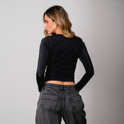 BLUSA AJUSTADA LARGA MANGA LARGA TERY